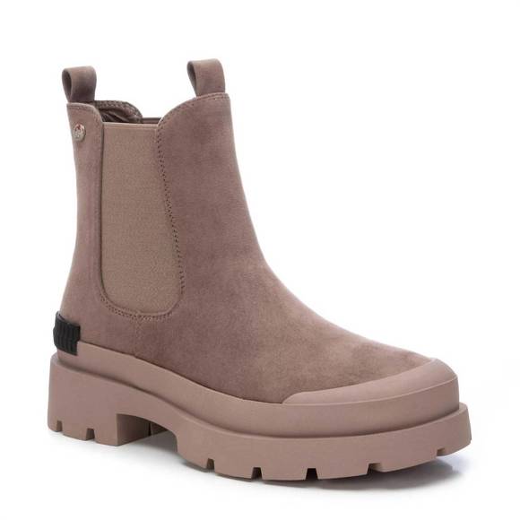 NEW XTI women's suede ankle booties in light brown - Picture 1 of 2